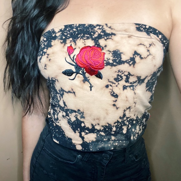 Levi's Tops - Levi’s Reworked Bleached Tube Top w/ Rose